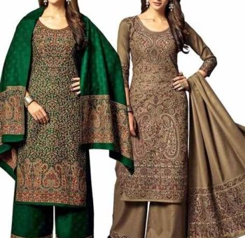 SAFAA Women Textured Unstitched Dress Material